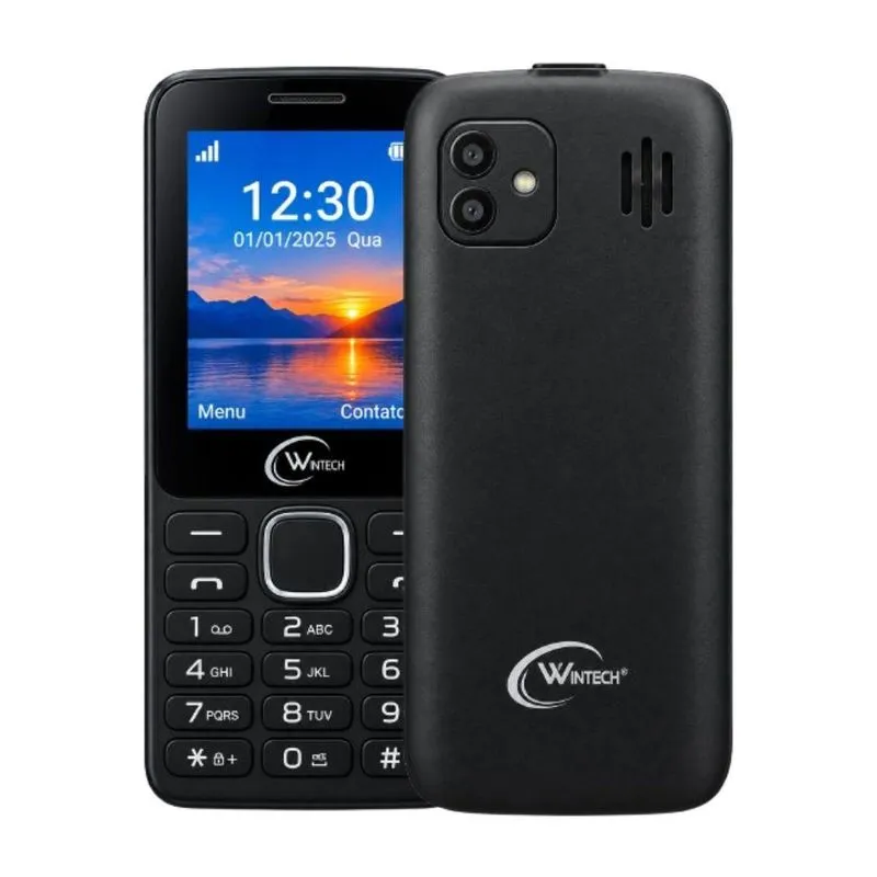 Telemóvel Mini DS 2G Com Câmera/Rádio FM/Lanterna 2.4" 1800MAH BT Preto/WIN_B2403