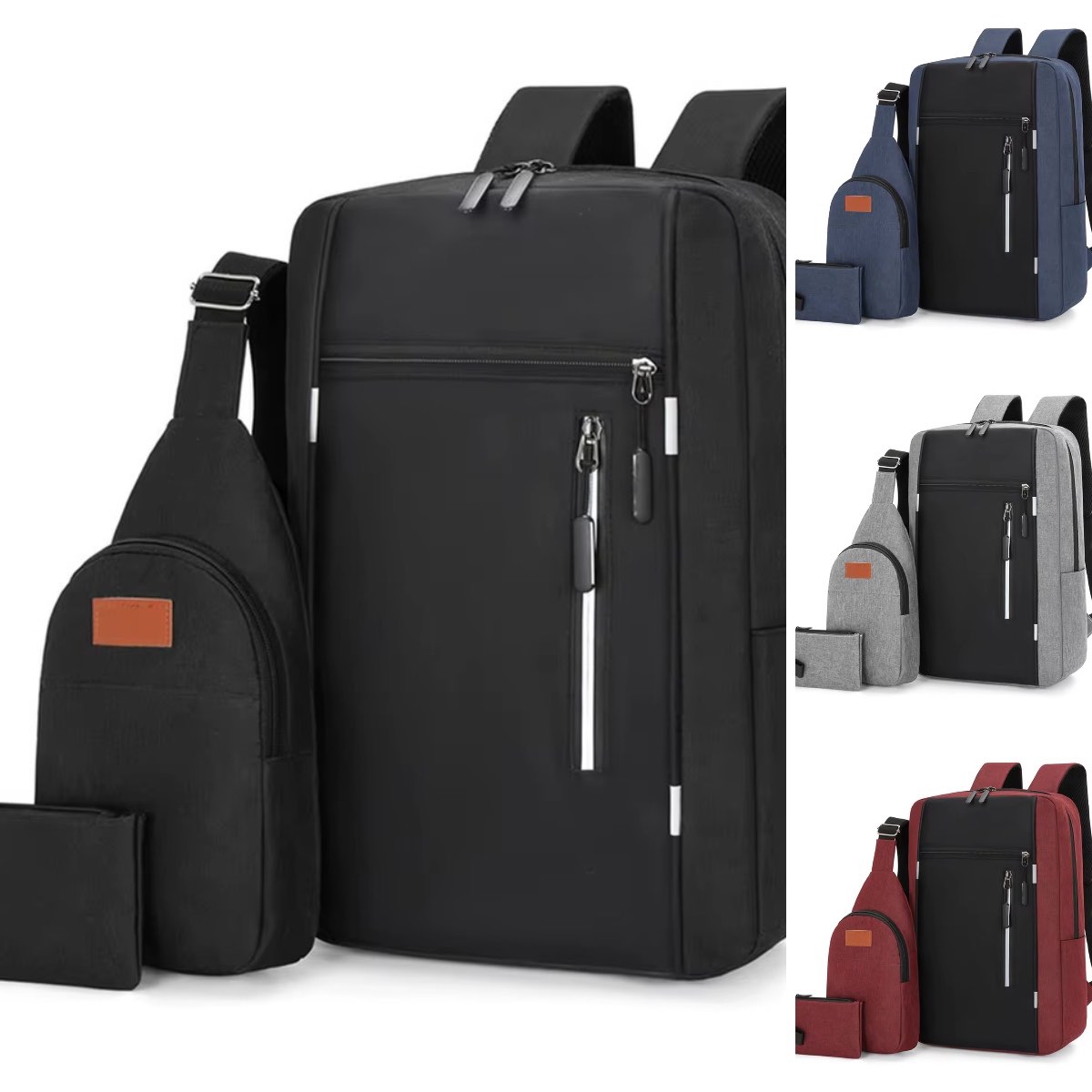 Bolsa de ombro minimalista resistente a arranhões com carregamento USB para laptop, mochila para viagens ao ar livre e uso diário